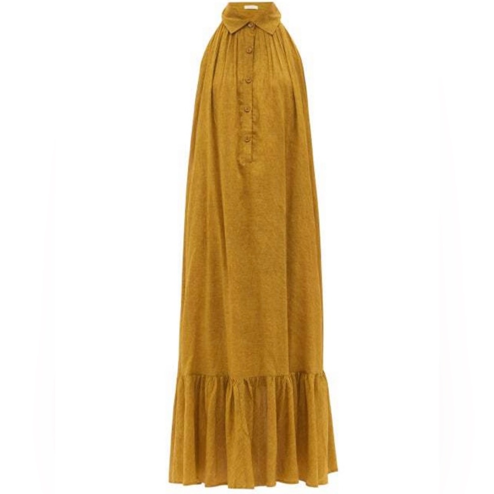 Mes Desmoiselles Mustard shirt Elvira maxi dress